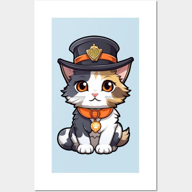 Cat Tama Super Station Master | Japan Cat Tama Wall Art by AstroWolfStudio